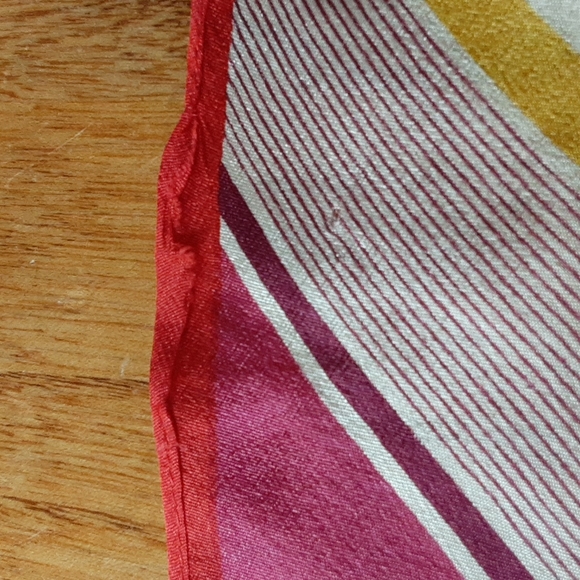 Vtg Oscar de la Renta Colorful Stripe Silk Scarf 7"×72" - Picture 5 of 7